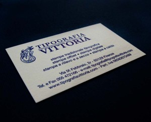 Biglietti da visita a rilievo tipografico Tipografia Vittoria Firenze